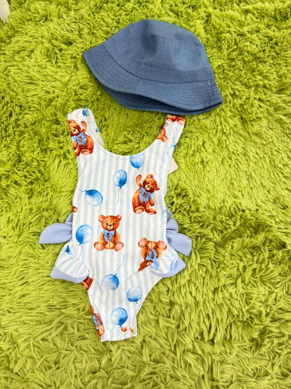 COSTUME BEAR BLU CON DOPPIO FIOCCO SUL RETRO