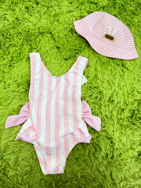 COSTUME A STRISCE CON DOPPIO FIOCCO SUL RETRO
