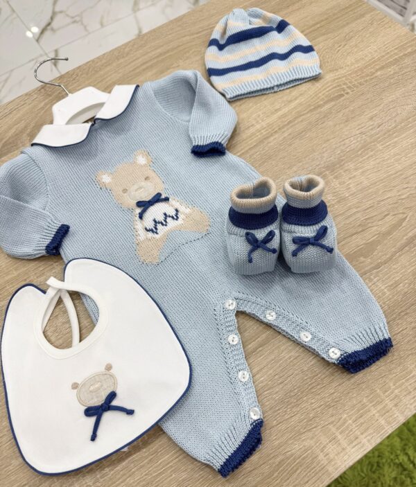 SET NASCITA NEONATO LITTLE BEAR IN FILO DI COTONE - immagine 2