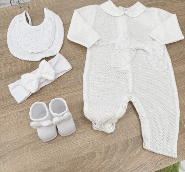 TUTINA CON FIOCCO FRONTALE NEONATA IN COTONE