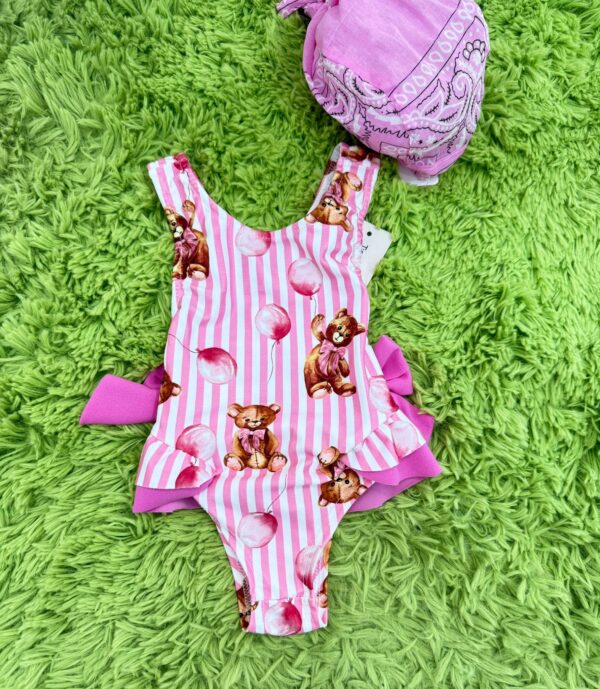COSTUME BEAR PINK CON DOPPIO FIOCCO SUL RETRO