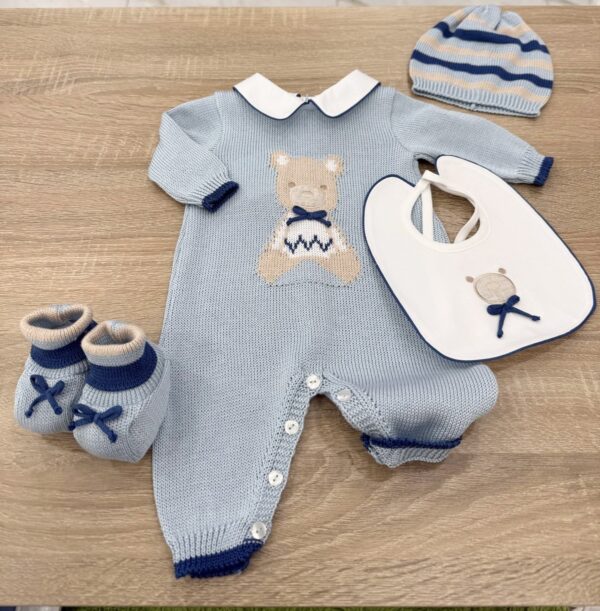 SET NASCITA NEONATO LITTLE BEAR IN FILO DI COTONE