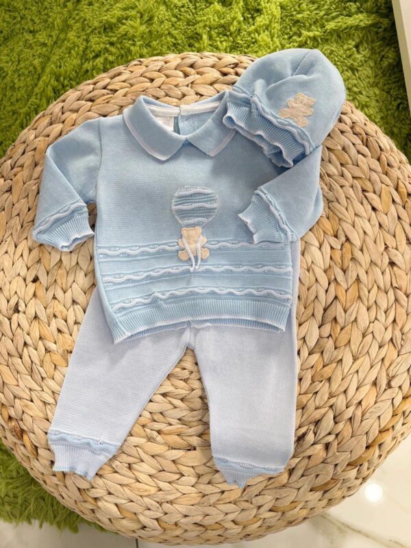 COMPLETO MONGOLFIERA 3PZ NEONATO IN FILO DI COTONE