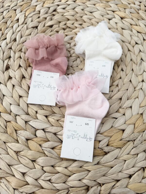 CALZINO BASSO CON TULLE IN COTONE
