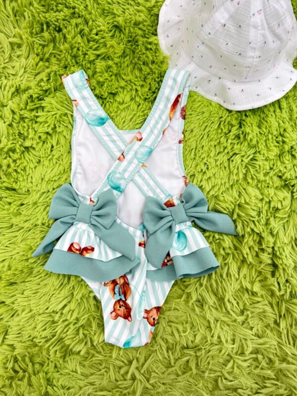 COSTUME BEAR GREEN CON DOPPIO FIOCCO SUL RETRO - immagine 2