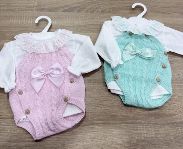 PAGLIACCETTO CON FIOCCO 2PZ BIMBA IN COTONE