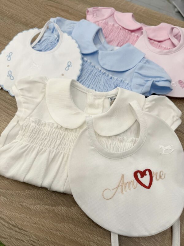 PAGLIACCETTO IN COTONE PIQUET CON PUNTO A SMOCK
