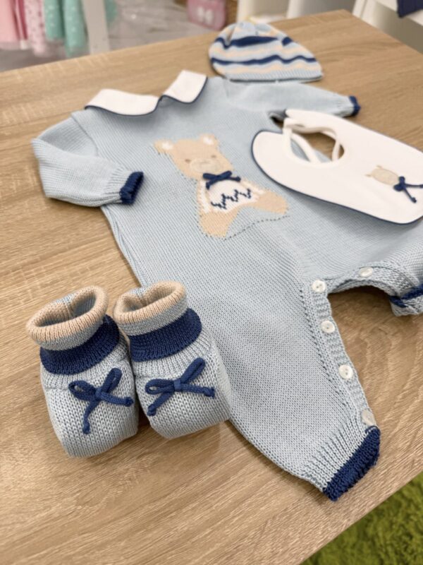 SET NASCITA NEONATO LITTLE BEAR IN FILO DI COTONE - immagine 4
