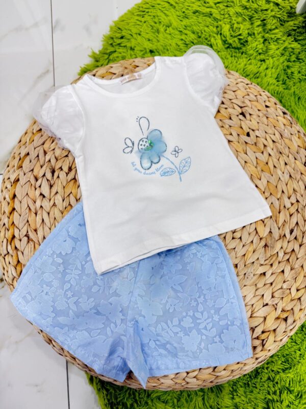COMPLETO 2PZ CON FIORE E MANICA IN TULLE 2 VARIANTI DI COLORE - immagine 4
