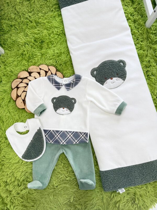 COORDINATO GREEN CAT NEONATO