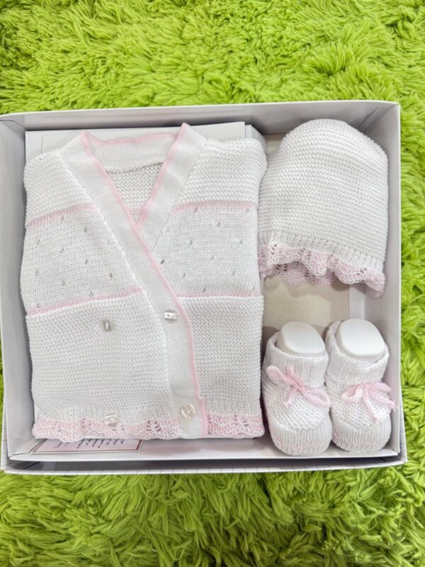 SET NASCITA 3PZ NEONATA IN FILO DI COTONE