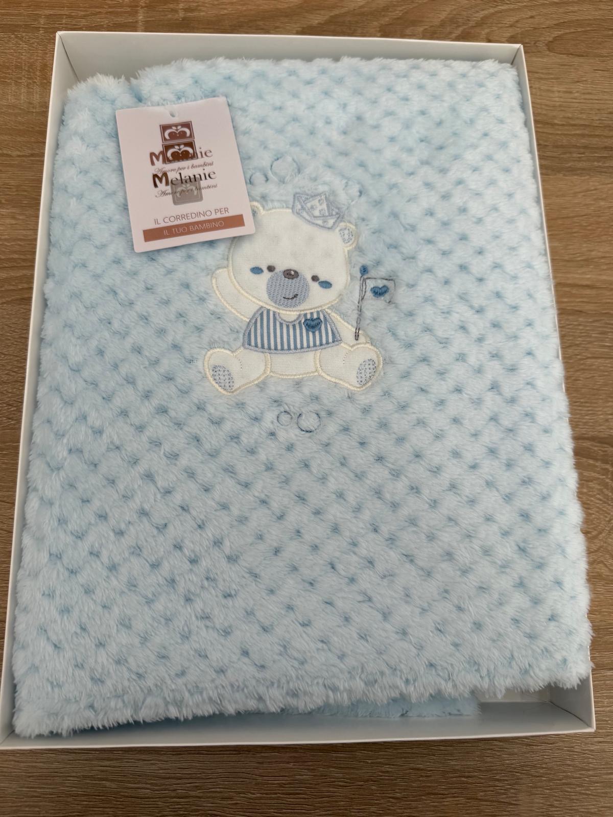 COPERTINA IN CORAL RICAMATA PORTA ENFANT 75X100