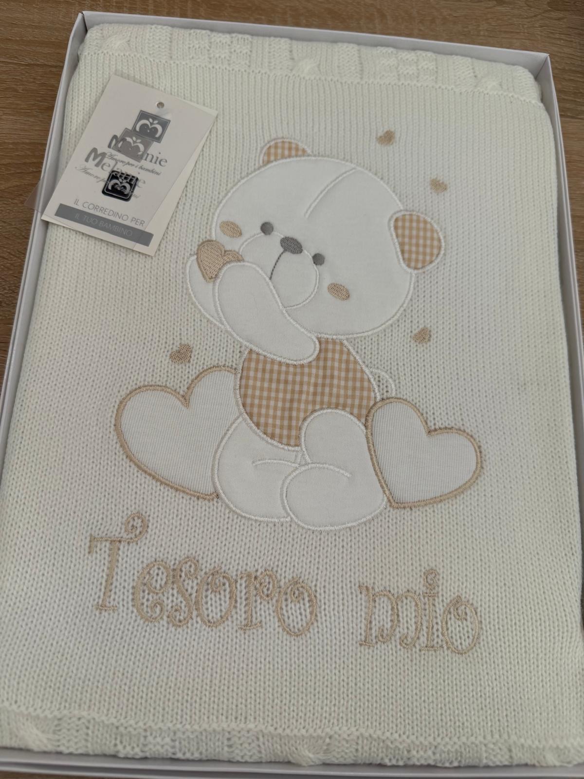 COPERTINA CON LANETTA RICAMATA PER CULLA 110X140